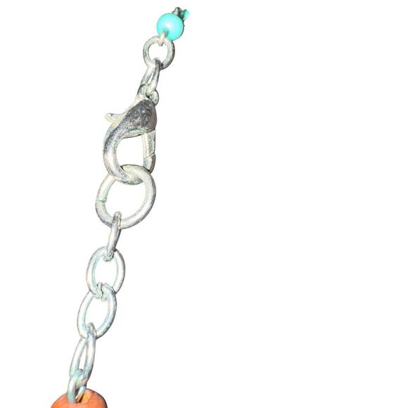 Unbranded Beaded‎ Statement Necklace Boho Beach Turquoise Silver Wood Festival - Picture 7 of 9